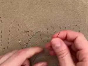 This video shows how to end a stitch with secure knot type 2.