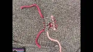 Double check that the yarn end is being stitched back in the direction that it came from.