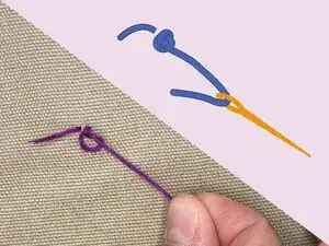 Knot Thread to the Fabric (2 Ways)