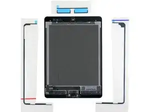 Aplicação de adesivos do conjunto do display do iPad Pro 9.7"