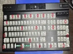 Disassembling CORSAIR Gaming K70 for cleaning of the volume wheel