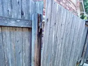 Backyard fence post