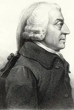 Perfil de Adam Smith, o economista defensor do laissez-faire ("deixe fazer")