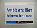 Cartaz argentino proibindo o fumo