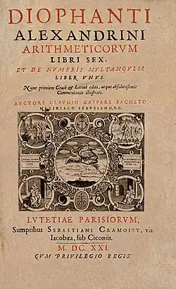 Traduçao latina (1670) de uma obra de Diofanto.