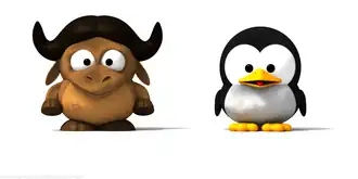 Mascote do projeto GNU e do Linux, respectivamente