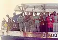 Navio com refugiados cubanos chegando a Key West na Flórida em 1980