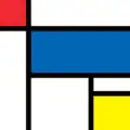 Obra contemporânea inspirada no estilo geométrico de Mondrian