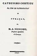 Capa de livro de catecismo de 1837 escrito em papiamento