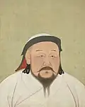 Gravura contemporânea do imperador mongol Cublai Cã