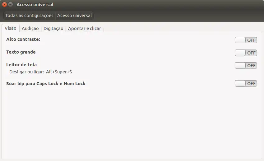 Acessibilidade no Ubuntu