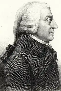Perfil de Adam Smith, o economista defensor do laissez-faire ("deixe fazer")
