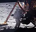 Neil A. Armstrong chegando na Lua, em 1969