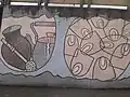 Muro na cidade de Erexim, no estado brasileiro do Rio Grande do Sul, com o desenho de um chimarrão e de uma chaleira
