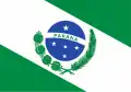 Bandeira do estado do Paraná, com um ramo de erva-mate à esquerda