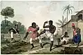 Pintura de 1824 de Augustus Earle retratando luta entre escravos