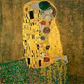 "O beijo", pintura de Gustav Klimt pertencente ao jugendstil