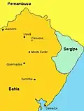 Localização de Canudos no interior da Baía
