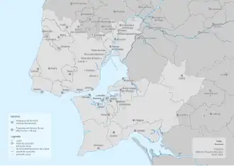 Concelhos na região de Lisboa em 1801.