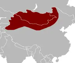Regiões onde o idioma mongol é oficial: Mongólia, Mongólia Interior (China) e Xinjiang (China).
