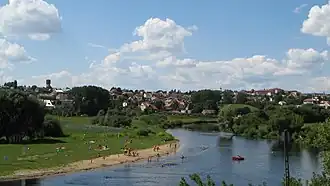 Łomża — panorama do lado do rio Narew