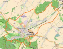 Localização de Świebodzice na Polónia