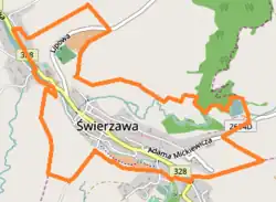 Localização de Świerzawa na Polónia