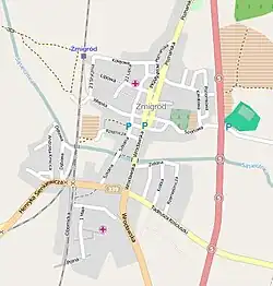 Localização de Żmigród na Polónia