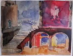 Cenografia para a peça Fuente Ovejuna de Lope de Vega, 1914