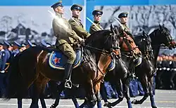 Unidades históricas de cavalaria durante o desfile