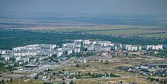 Vista noturna de Enerhodar.