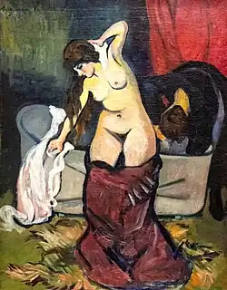 Suzanne Valadon, Young Girl Bathing, óleo sobre tela