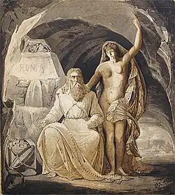 Manuel de Araújo Porto-alegre: Estudo para painel decorativo, aquarela e nanquim, 1851