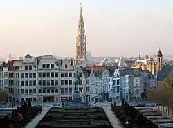 Panorama da Cidade de Bruxelas a partir do Mont des Arts