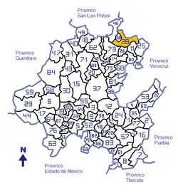 Localização Huejutla de Reyes no México