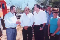 Preparação do terreno, o prefeito com o doador, Chico Lima