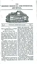 Edição de 1828 Boston Medical and Surgical Journal.