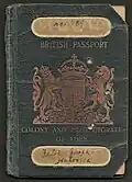Passaporte de 1940 da Colónia de Adem