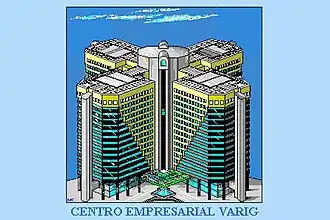 1994 Centro Empresarial Varig, Tela Gráfica de época