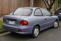 Traseira do Hyundai Excel 3-portas, Austrália