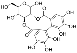 chemical structure of 2,3-(S)-hexahydroxydiphenoyl-D-glucose