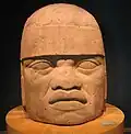 Cabeça colossal olmeca.