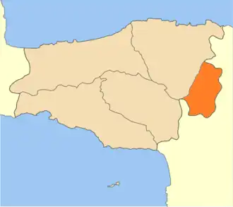 Localização do município de Anogeia na unidade regional de Retimno