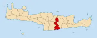 Localização do município de Arcánes-Asterúsia em Creta