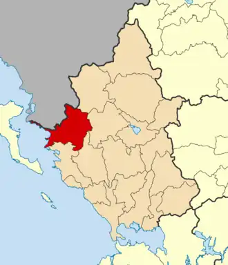 Localização de Filiates na unidade regional de Tesprócia