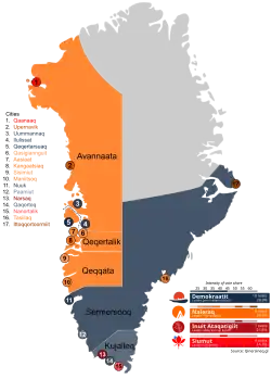 Eleições regionais na Gronelândia em 2025