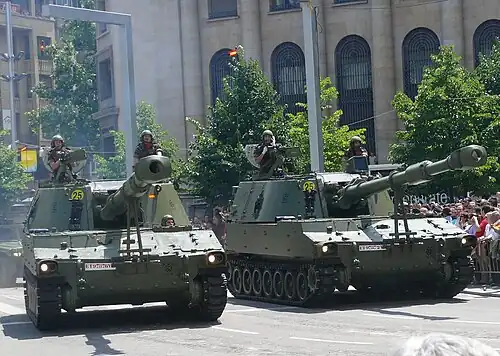 Obuseiros M109 do exército espanhol