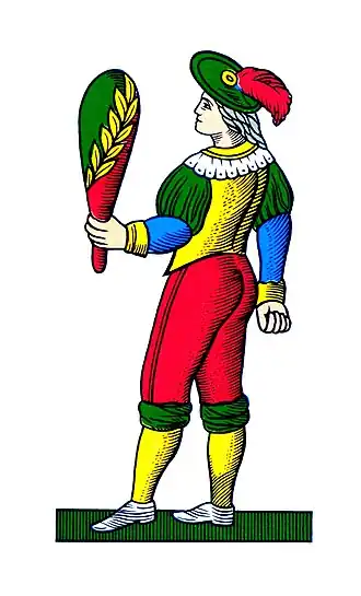 Fante di Bastoni Carta napolitana produzida por Dal Negro.