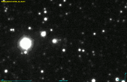 3I/ATLAS movendo-se por um campo de estrelas, visto pelo ESO com o Very Large Telescope