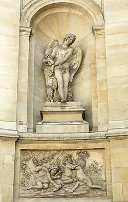 Detalhe da Fontaine des Quatre-Saisons, Paris (concluída em 1745) (Primavera)
